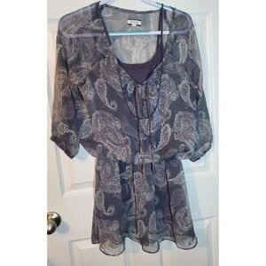 Aerie Large Blouse Layered Cute Boho Feminine Grey